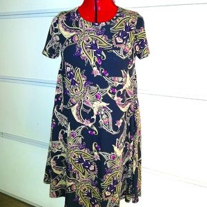 LulaRoe dress, XXS, can fit a small, black multi Colorful